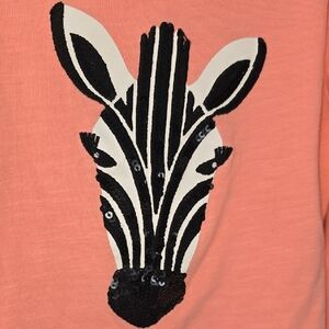 Gymboree Coral Zebra Long Sleeve Tee